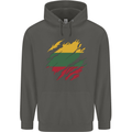 Torn Lithuania Flag Lithuania Day Football Childrens Kids Hoodie Storm Grey