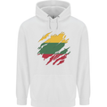 Torn Lithuania Flag Lithuania Day Football Childrens Kids Hoodie White