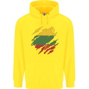 Torn Lithuania Flag Lithuania Day Football Childrens Kids Hoodie Yellow