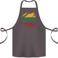 Torn Lithuania Flag Lithuania Day Football Cotton Apron 100% Organic Dark Grey