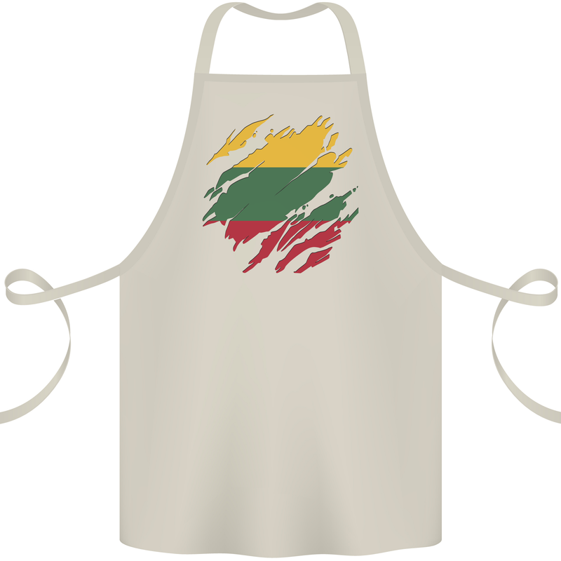 Torn Lithuania Flag Lithuania Day Football Cotton Apron 100% Organic Natural