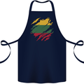 Torn Lithuania Flag Lithuania Day Football Cotton Apron 100% Organic Navy Blue