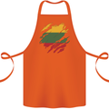 Torn Lithuania Flag Lithuania Day Football Cotton Apron 100% Organic Orange