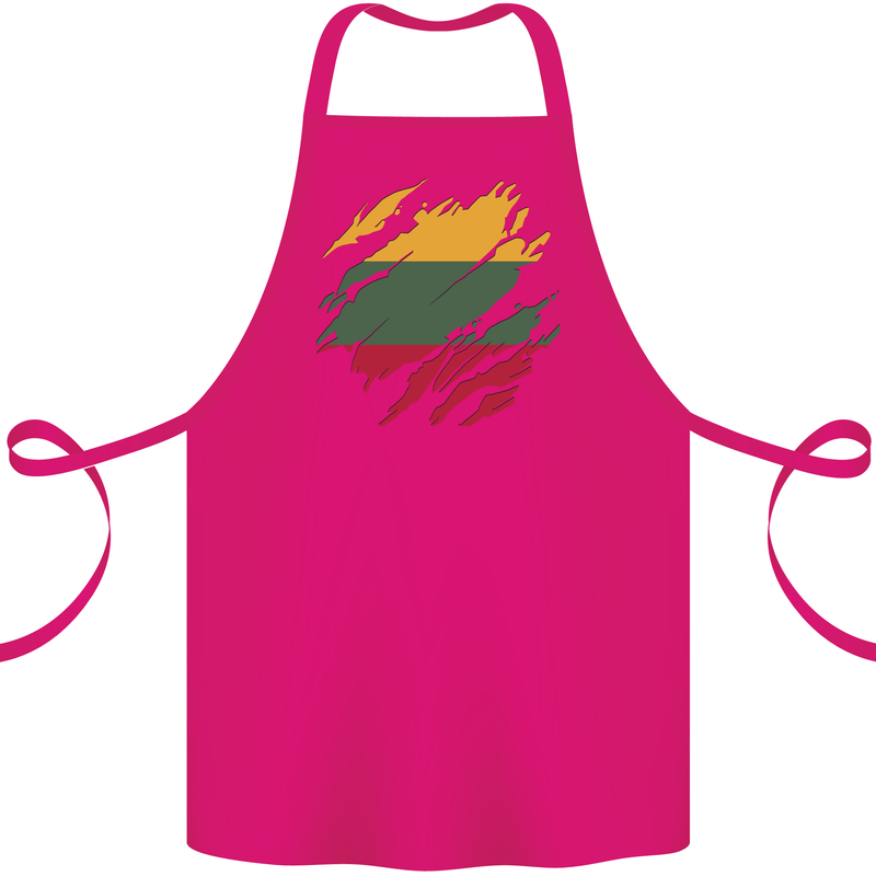 Torn Lithuania Flag Lithuania Day Football Cotton Apron 100% Organic Pink