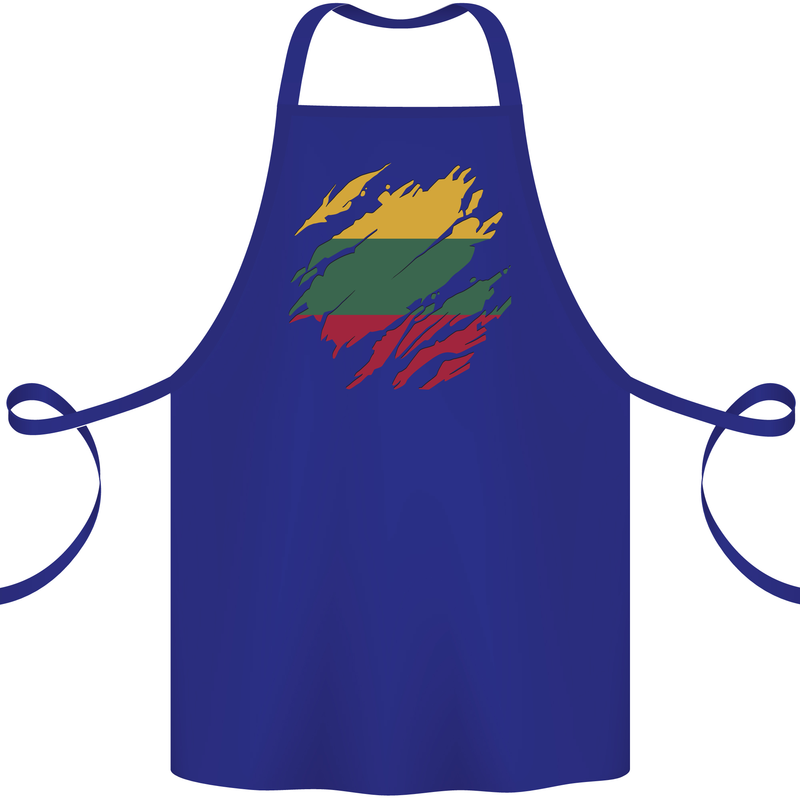 Torn Lithuania Flag Lithuania Day Football Cotton Apron 100% Organic Royal Blue