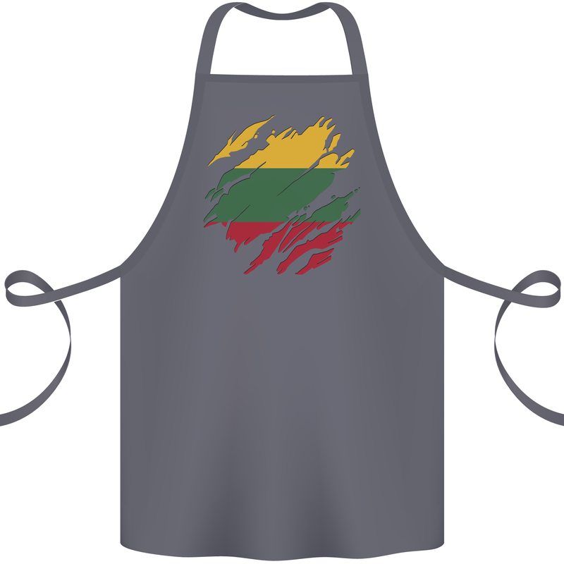 Torn Lithuania Flag Lithuania Day Football Cotton Apron 100% Organic Steel