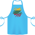Torn Lithuania Flag Lithuania Day Football Cotton Apron 100% Organic Turquoise