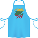 Torn Lithuania Flag Lithuania Day Football Cotton Apron 100% Organic Turquoise