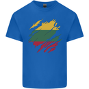 Torn Lithuania Flag Lithuania Day Football Kids T-Shirt Childrens Royal Blue