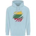 Torn Lithuania Flag Lithuania Day Football Mens 80% Cotton Hoodie Light Blue