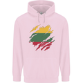 Torn Lithuania Flag Lithuania Day Football Mens 80% Cotton Hoodie Light Pink