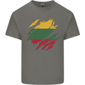 Torn Lithuania Flag Lithuania Day Football Mens Cotton T-Shirt Tee Top Charcoal