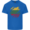 Torn Lithuania Flag Lithuania Day Football Mens Cotton T-Shirt Tee Top Royal Blue