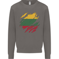 Torn Lithuania Flag Lithuania Day Football Mens Sweatshirt Jumper Charcoal