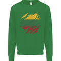 Torn Lithuania Flag Lithuania Day Football Mens Sweatshirt Jumper Irish Green