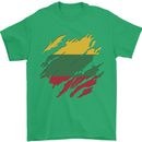 Torn Lithuania Flag Lithuania Day Football Mens T-Shirt 100% Cotton Irish Green