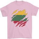 Torn Lithuania Flag Lithuania Day Football Mens T-Shirt 100% Cotton Light Pink