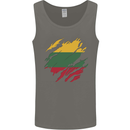 Torn Lithuania Flag Lithuania Day Football Mens Vest Tank Top Charcoal