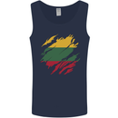 Torn Lithuania Flag Lithuania Day Football Mens Vest Tank Top Navy Blue