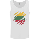 Torn Lithuania Flag Lithuania Day Football Mens Vest Tank Top White