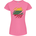 Torn Lithuania Flag Lithuania Day Football Womens Petite Cut T-Shirt Azalea