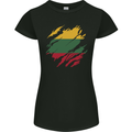Torn Lithuania Flag Lithuania Day Football Womens Petite Cut T-Shirt Black