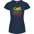 Torn Lithuania Flag Lithuania Day Football Womens Petite Cut T-Shirt Navy Blue
