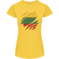 Torn Lithuania Flag Lithuania Day Football Womens Petite Cut T-Shirt Yellow