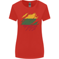 Torn Lithuania Flag Lithuania Day Football Womens Wider Cut T-Shirt Red
