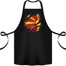 Torn Macedonia Flag Macedonian Day Football Cotton Apron 100% Organic Black