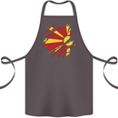 Torn Macedonia Flag Macedonian Day Football Cotton Apron 100% Organic Dark Grey