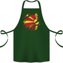 Torn Macedonia Flag Macedonian Day Football Cotton Apron 100% Organic Forest Green