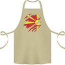 Torn Macedonia Flag Macedonian Day Football Cotton Apron 100% Organic Khaki