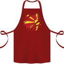 Torn Macedonia Flag Macedonian Day Football Cotton Apron 100% Organic Maroon