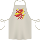 Torn Macedonia Flag Macedonian Day Football Cotton Apron 100% Organic Natural
