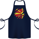 Torn Macedonia Flag Macedonian Day Football Cotton Apron 100% Organic Navy Blue
