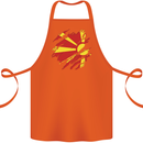 Torn Macedonia Flag Macedonian Day Football Cotton Apron 100% Organic Orange