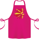 Torn Macedonia Flag Macedonian Day Football Cotton Apron 100% Organic Pink