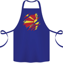 Torn Macedonia Flag Macedonian Day Football Cotton Apron 100% Organic Royal Blue