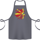 Torn Macedonia Flag Macedonian Day Football Cotton Apron 100% Organic Steel