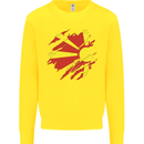Torn Macedonia Flag Macedonian Day Football Kids Sweatshirt Jumper Yellow