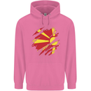 Torn Macedonia Flag Macedonian Day Football Mens 80% Cotton Hoodie Azelea