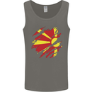 Torn Macedonia Flag Macedonian Day Football Mens Vest Tank Top Charcoal