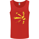 Torn Macedonia Flag Macedonian Day Football Mens Vest Tank Top Red