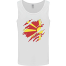 Torn Macedonia Flag Macedonian Day Football Mens Vest Tank Top White