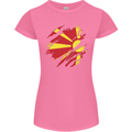 Torn Macedonia Flag Macedonian Day Football Womens Petite Cut T-Shirt Azalea