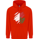 Torn Madagascar Flag Madagascan Day Football Childrens Kids Hoodie Bright Red