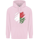 Torn Madagascar Flag Madagascan Day Football Childrens Kids Hoodie Light Pink