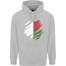 Torn Madagascar Flag Madagascan Day Football Childrens Kids Hoodie Sports Grey