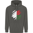 Torn Madagascar Flag Madagascan Day Football Childrens Kids Hoodie Storm Grey